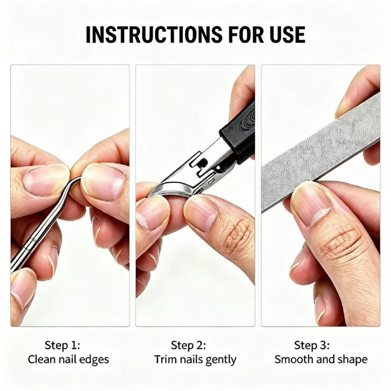 3Pcs Ingrown Toenail Clippers,Sharp Slanted Nail Clippers for Thick Nail,