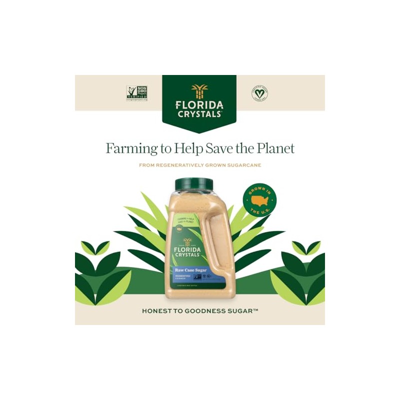 Florida Crystals Raw Cane Sugar, 48 oz (3 lb) Jug