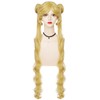 Peluca De Cosplay Con Coletas Largas Y Dobles Para Mujeres