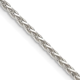 IceCarats 925 Sterling Silver 2.5mm Square Spiga Wheat Link Chain Necklace 30 inch
