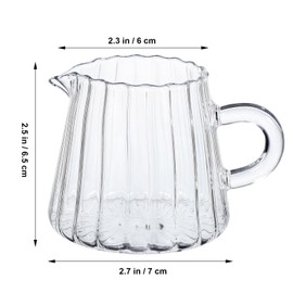 Mikinona High Borosilicate Glass Milk Jug Creamer Pitcher with Comfortable Handle for Frothing Milk and Serving Tea Restaurant Practical Design for Mess Pouring