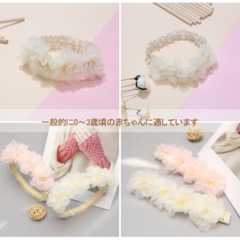 DFsucces Hair Band, Baby Hair Accessories, Hair Ornament, Lace Band, Headdress, Girls, Newborn, Baby Shower, Birthday, Anniversary Photo, Celebration, Wedding, 3-piece Set (Style 3)