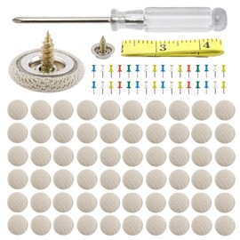 Kewucn 60 PCS Car Roof Headliner Repair Kit, Vehicle Roof Snap Rivets Retainer with Installation Tool, Auto Interior Ceiling Cloth Fixing Repair Button, Suitable for Most Cars (Grid Beige)