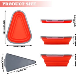 Iceten Pizza Storage Container, Collapsible Pizza Slice Container Storage with Lid Reusable Pizza Container with 5 Microwavable Serving Trays for Hiking, Climbing, Camping, Picnic (Red)