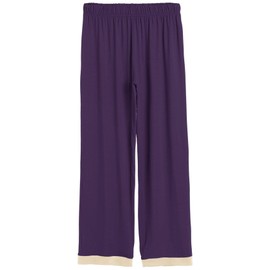 Latuza Women's V-neck Sleepwear Short Sleeves Top with Pants Pajama Set (Medium, Eggplant)