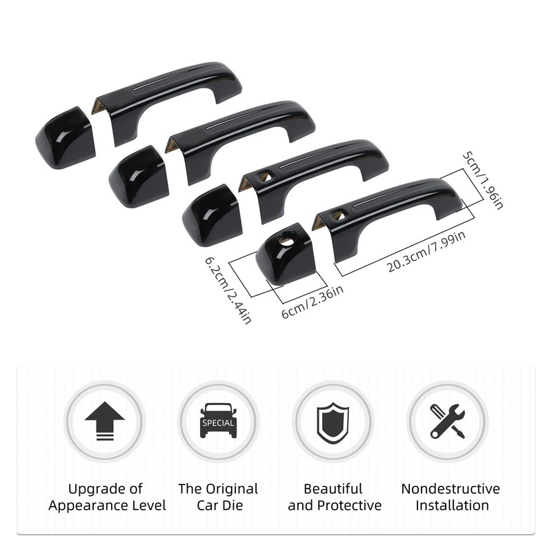 Hoolcar Exterior Door Handle Covers Outside Doorknob Cover for 2018-2024