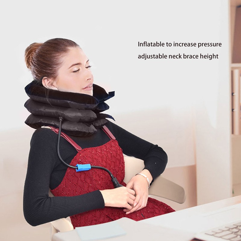 Neck Support Brace Stretcher Neck Decompression Inflatable Adjustable Cervical Traction