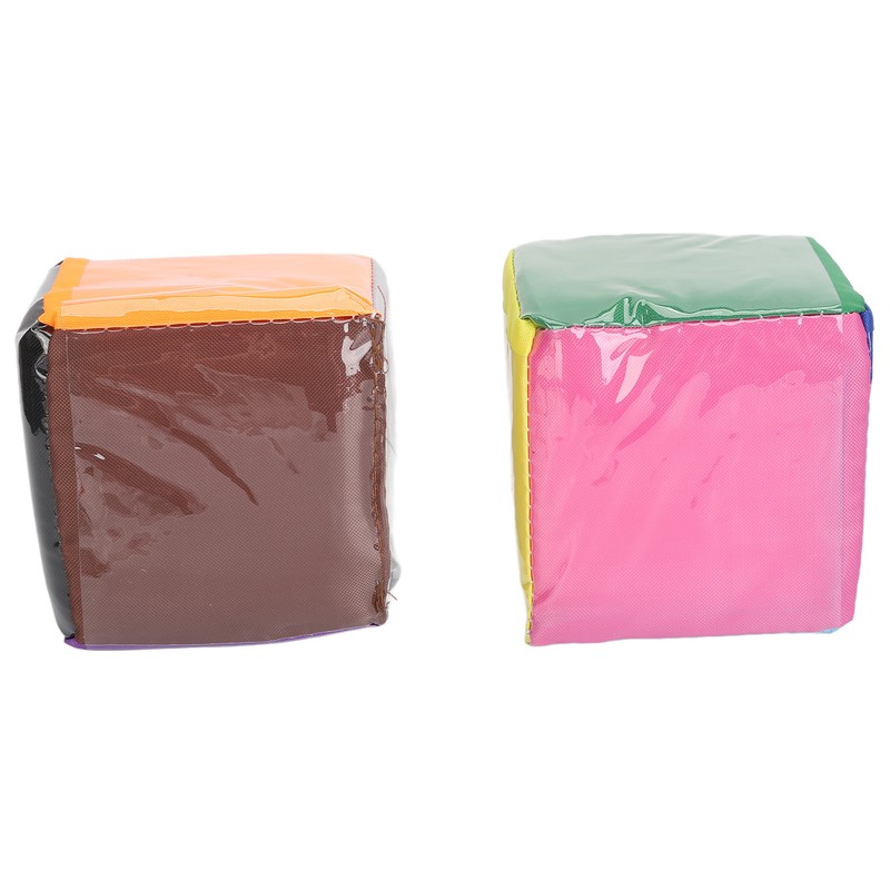 2pcs DIY Education Playing Game Dice with Clear Pocket Early