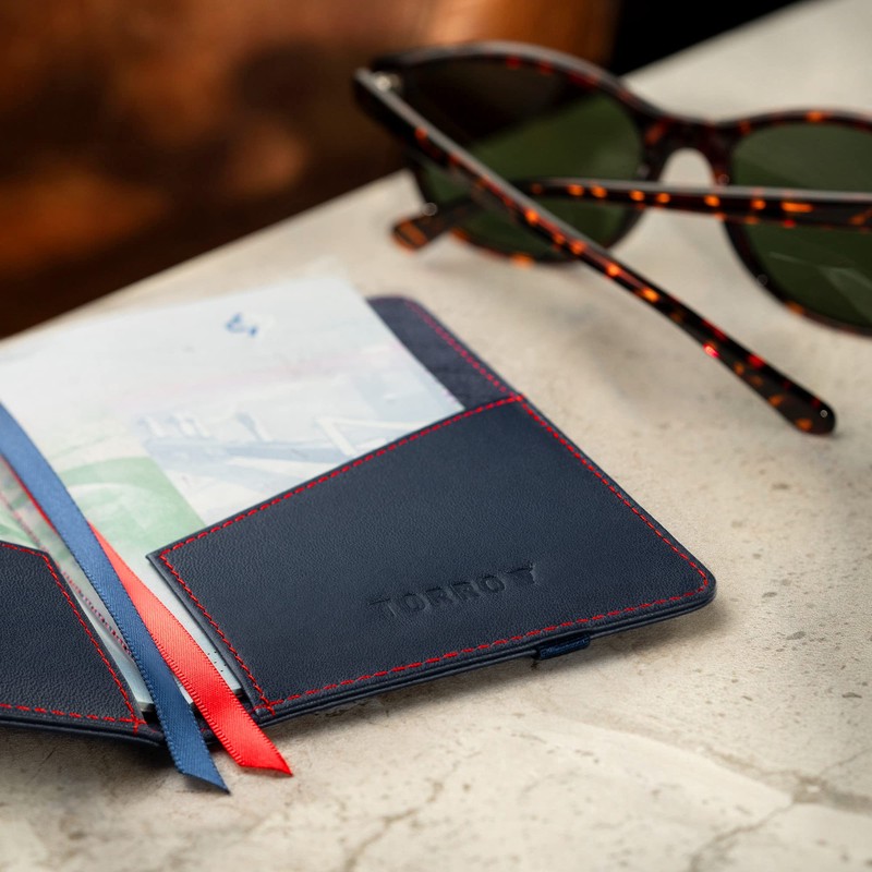 TORRO Passport Cover - Genuine Leather Passport Holder with Elastic
