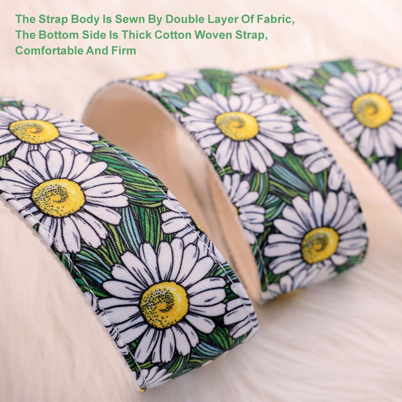 YIKOKO Guitar Strap 2", Cotton Print Floral Guitar Straps with