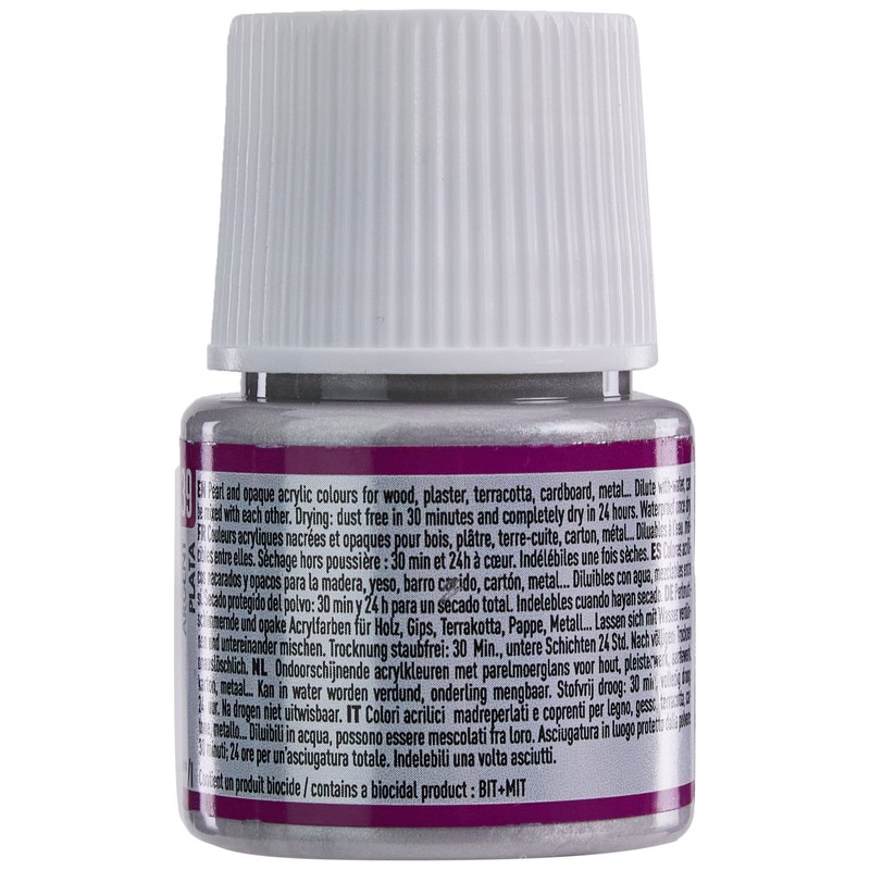 Pebeo 45ml Deco Pearl, Acrylic, Silver, 7 x 4.5 x