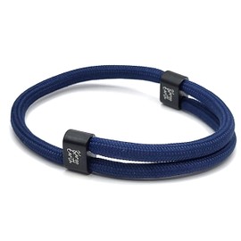 KAROO EARTH JEWELLERY Adjustable Rope Bracelet - Unisex Braided Paracord Durable Waterproof Bracelet - Nautical Braided Surfer Fashion Bracelet - Handmade Sport Bracelet - Fit any Wrist (Navy Blue)