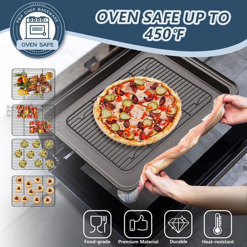 P&P CHEF Cooling Baking Rack Pack of 2, Stainless Steel