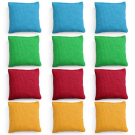 12 Pcs Mini Bean Bags for Tossing Games,2.7" x 2.7" Colorful Small Cornhole Bean Bags for Cornhole Game,Bean Bags for Tossing Kids, Family Fun,School,Cookouts,Carnivals(12, 4,Colors)