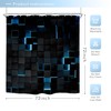 Riyidecor Blue Black Shower Curtain 72Wx72H Inch Abstract Navy Brick