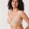 DELIMIRA Women's Cosnufy Sheer Mesh Bra Full Coverage Plus Size