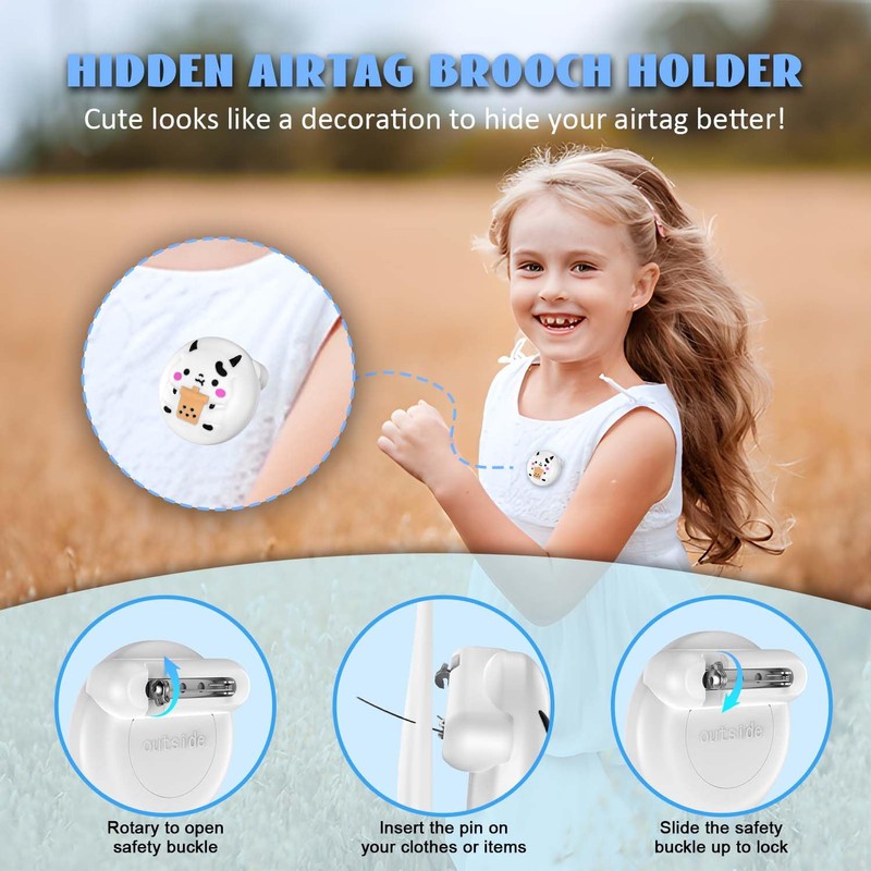 (2 Pack) Compatible with AirTag Holder for Kids, Soft Silicone