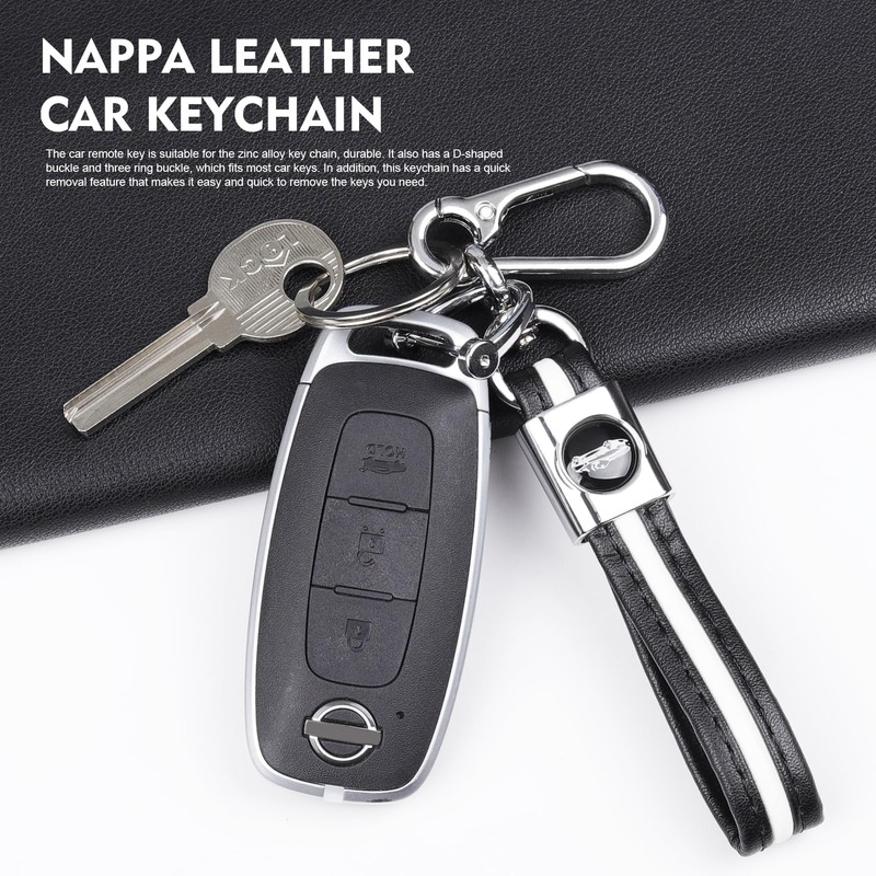 COREION Universal Leather Car Keychain,Unisex car keychain,Car key fob accessories,Carabiner