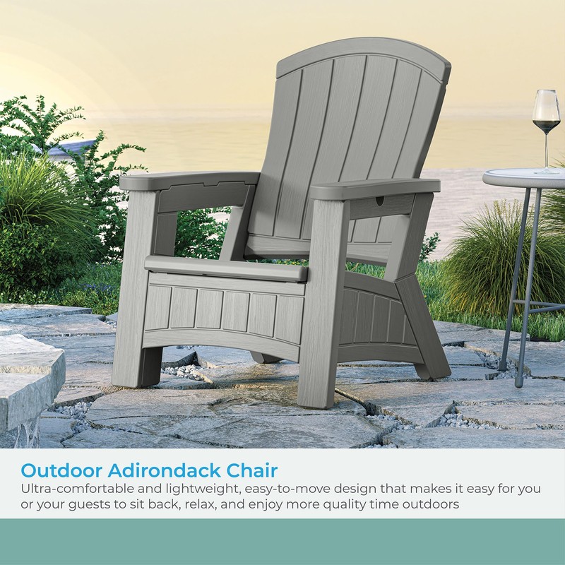 Adirondack Chair with Storage, Dove Gray