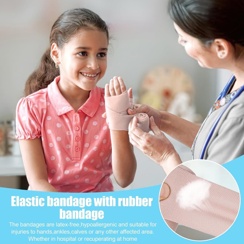 Elastic Bandage Wrap, 2 Pcs Compression Elastic Bandage, Elastic Sport