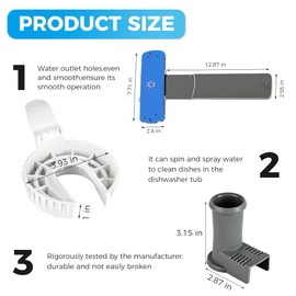 Romalon Upgraded 5304506660 Dishwashers Lower Wash Arm Assembly with 5304518968 154252701 Assembly Fit for Frigidaire Dishwasher Replaces 5304496886 5304506532 5304507040 154830303
