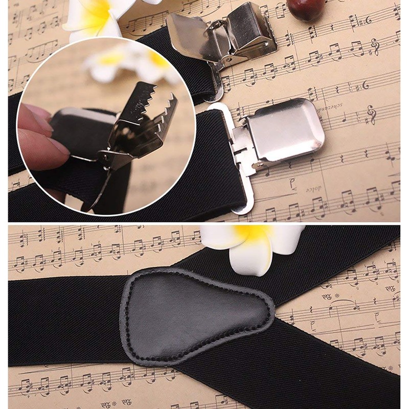 Chalier 50 mm Herren-Hosenträger, X-Rücken, elastisch, verstellbar, mit Clips Gr. Einheitsgröße,