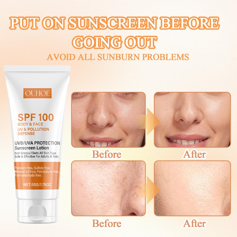 Sun Cream 2 Pieces Sun Cream Face Sunscreen Sun Protection