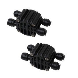Neo-Pure 1/4" Automatic Shut-Off Valve with Quick-Connect Fittings for Reverse Osmosis Systems, RO Water Filtration, Easy Installation, Durable Black Finish - 2 Pack
