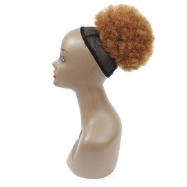 Adette Afro Buns for Black Women 100% Brazilian Human Hair 30# Kinky Curly Afro Puff Drawstring Ponytail Hair Afro Bun Extensions for Women