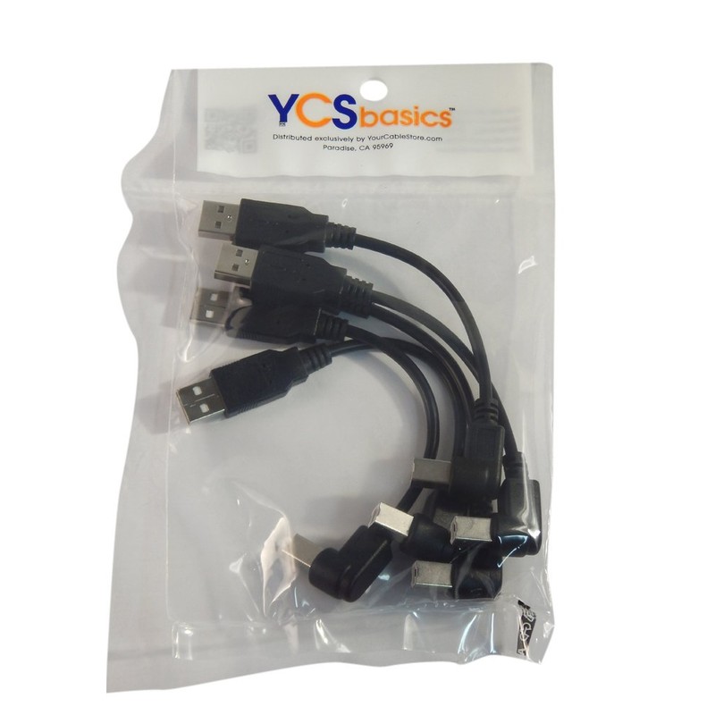 YCS basics Black USB 2.0 High Speed Printer/Scanner Right Angle