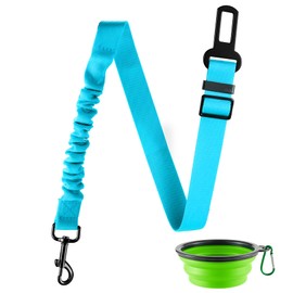 LivTee Dog Seat Belt for Car, Retractable Pet Safety Harness, Adjustable Nylon Dog Seatbelt Leash, Comfortable Dog Accessories for Vehicles (Teal-1PCS)