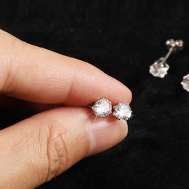 KISSPAT Hoop Earrings Set for Women, Hypoallergenic Stud Earrings, Shiny Small Hoop Earrings for Sensitive Ears, Earrings Set for Multiple Piercings, Sterling Silver, Cubic Zirconia, Copper, No