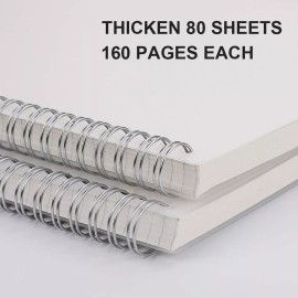 RETTACY Bullet Dotted Journal 2-Pack - B5 Dotted Grid Spiral Notebook with 16...