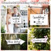 9 PCS Wedding This Way Sign Kit,Double Sided Wedding Direction