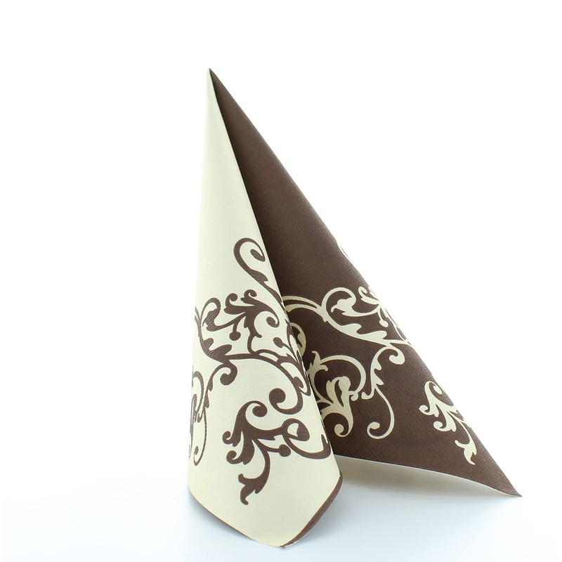 Napkins Pomp Cream Mocha Table Decoration Wedding Decoration Napkins Folded