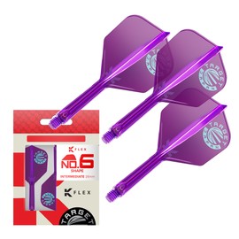 TARGET Japan K Flex Dart Flights and Shaft System, No.6 | Pack of 3 Kflex All In One Flight, Purple Limited Edition Darts Accessories | K-Flex Dart Stem – Intermediate (26mm)