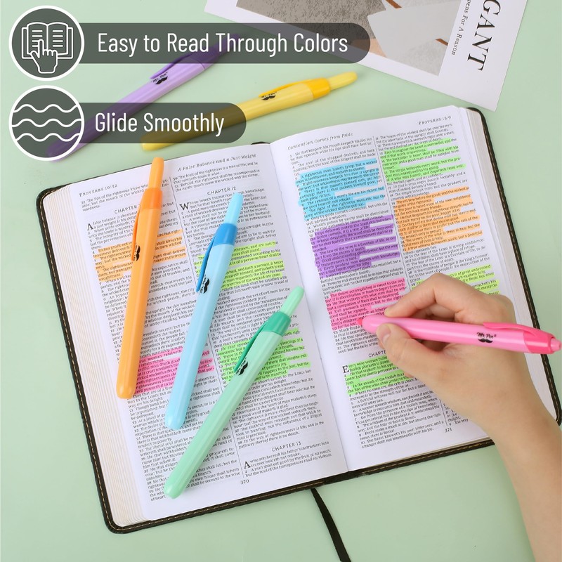 Mr. Pen- Colorful Highlighters Set, 6 Pack, Assorted Colors, Retractable