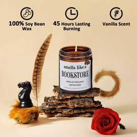 Bookstore Candle - Book Lover Gifts Book Candle, Gifts for Book Lovers Bookish Candles, Book Lovers Candle, Book Gifts Book Merch Book Club Gifts for Women Book Gifts for Book Lovers Women Librarian