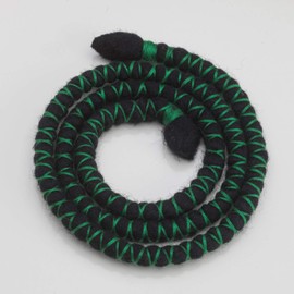 DreadLab - Bendable Spiral Dread Ties (80cm, Black with Green Thread)