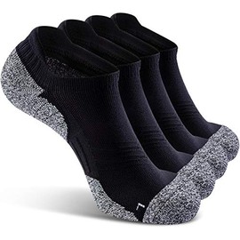 Compression Running Socks for Men Women Blister Resistant 4-pairs, Low Cut Summer Hiking Socks Moisture Wicking Nurses No Show Arch Support Circulation, Black, Large (Size 9.5-12.5 Women/8.5-11 Men)