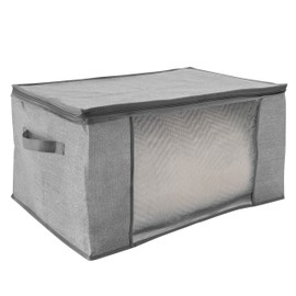 Simplify Large Storage Bag | Dimensions: 24"x 18"x 12" | Durable | Soft Storage Collection | Great for Clothing | Blankets | Foldable | Zipper Top | Protects from Dust & Dirt | Heather Grey
