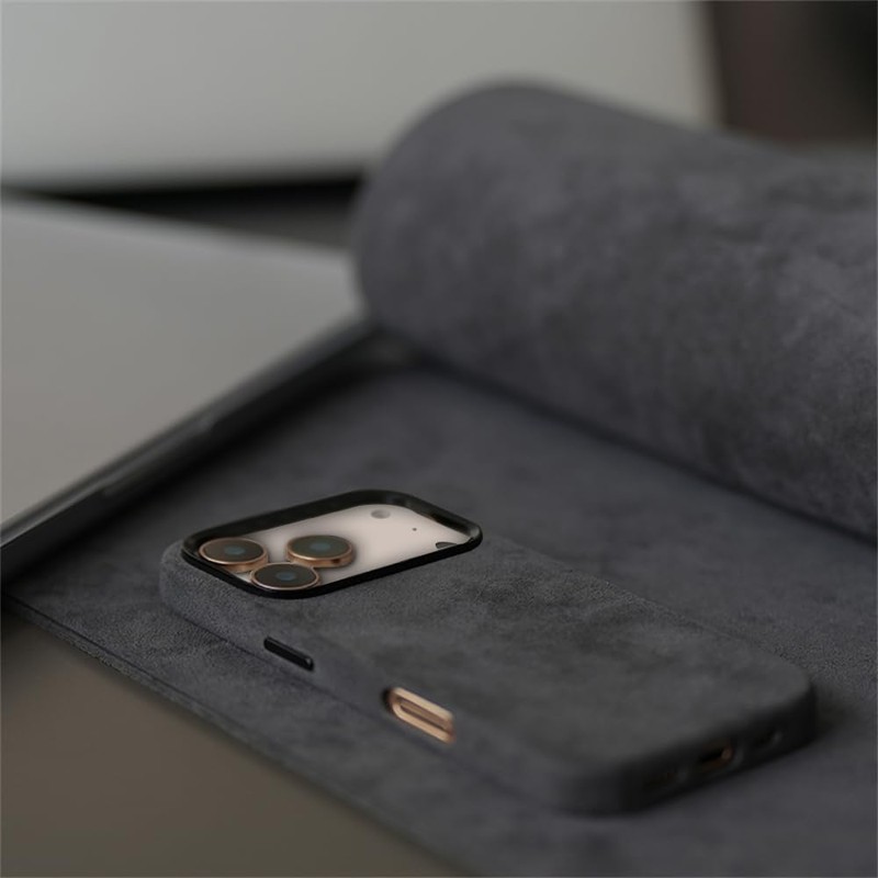 AKANTRA Italy Alcantara Case for iPhone17 Series,Handmade Fully-Wrapped Synthetic Suede