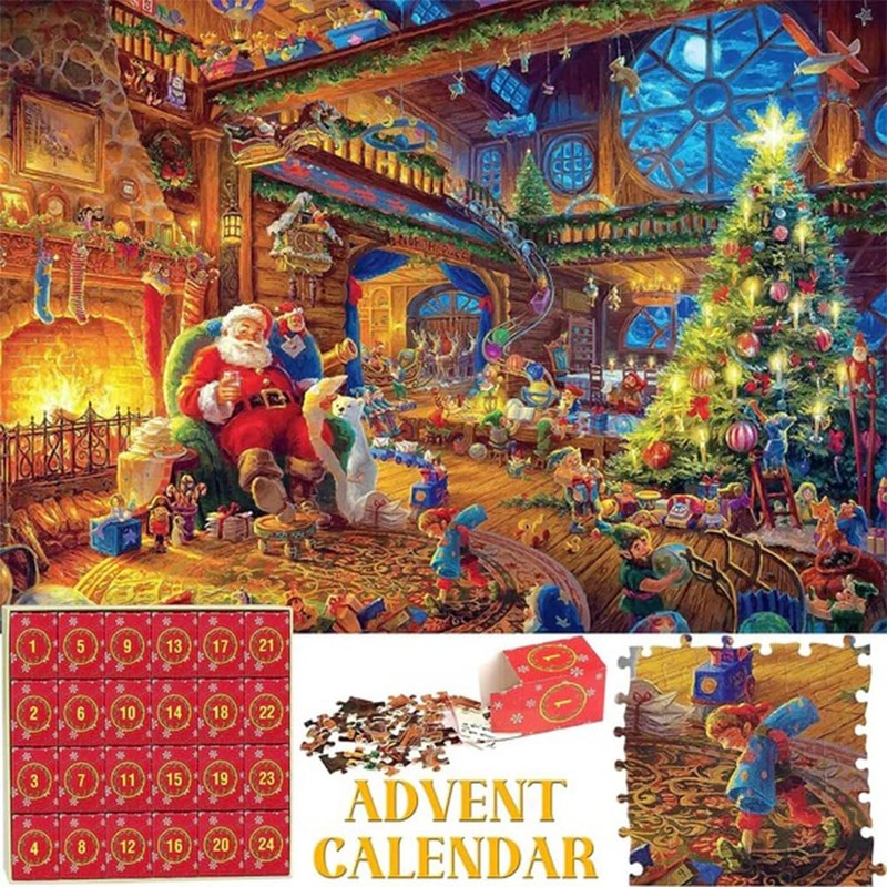 Christmas Advent Calendar 2024 Jigsaw Puzzle - 24 Boxes Packing
