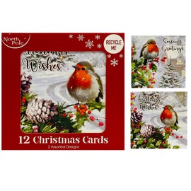12 Christmas Cards With 2 Assorted Design for Sending Warm Wishes Friends, Family, Colleagues and Loved Ones | Season Greetings and Christmas Wishes Designs