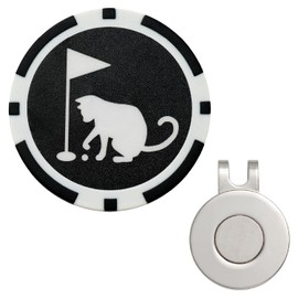 RAVIS Golf Marker, Dog and Cat, Funny, Chip Marker, Magnet, Base Set, Hat Clip Type, Round Supplies, Participation Award, Grand Golf, Stylish, Prize (Naughty Cat)
