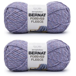Bernat Forever Fleece Violet Haze Yarn - Paquete de 2 280 g/9.9 oz - Poliéster - 6 súper voluminosos - 194 yardas - Tejer/ganchillo