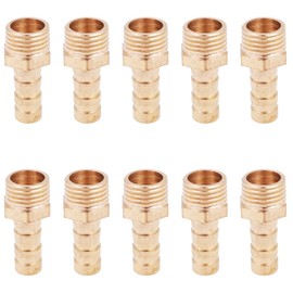 10PCS Hose Pipe Tap Connector Brass Hose Nozzle Connector Hose Fitting Male Adapter for Pond Pool Hose Pipe Adapters -1/4 8mm