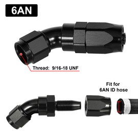 EVIL ENERGY 6AN 45 Degree One Piece Full Flow Hose End Fitting Swivel For CPE Braided Hose