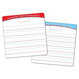 Ashley Productions Smart Poly Educational Activity Busy Board, Dry Erase with Marker, 10-3/4" x 10-3/4", 3/4" and 1" Practice Handwriting Lines