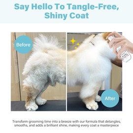 Dog Detangler & Dematting Spray - Leave-in Formula, Ocean Breeze Scent | Jojoba Oil, Macadamia Oil, Sodium Hyaluronate for Silky, Tangle-Free Coat, 3.38 fl. oz